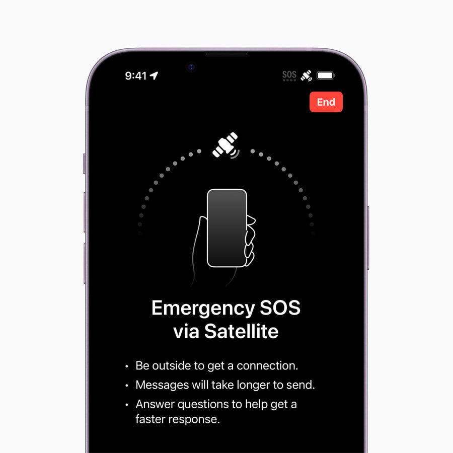 Emergency SOS via satellite